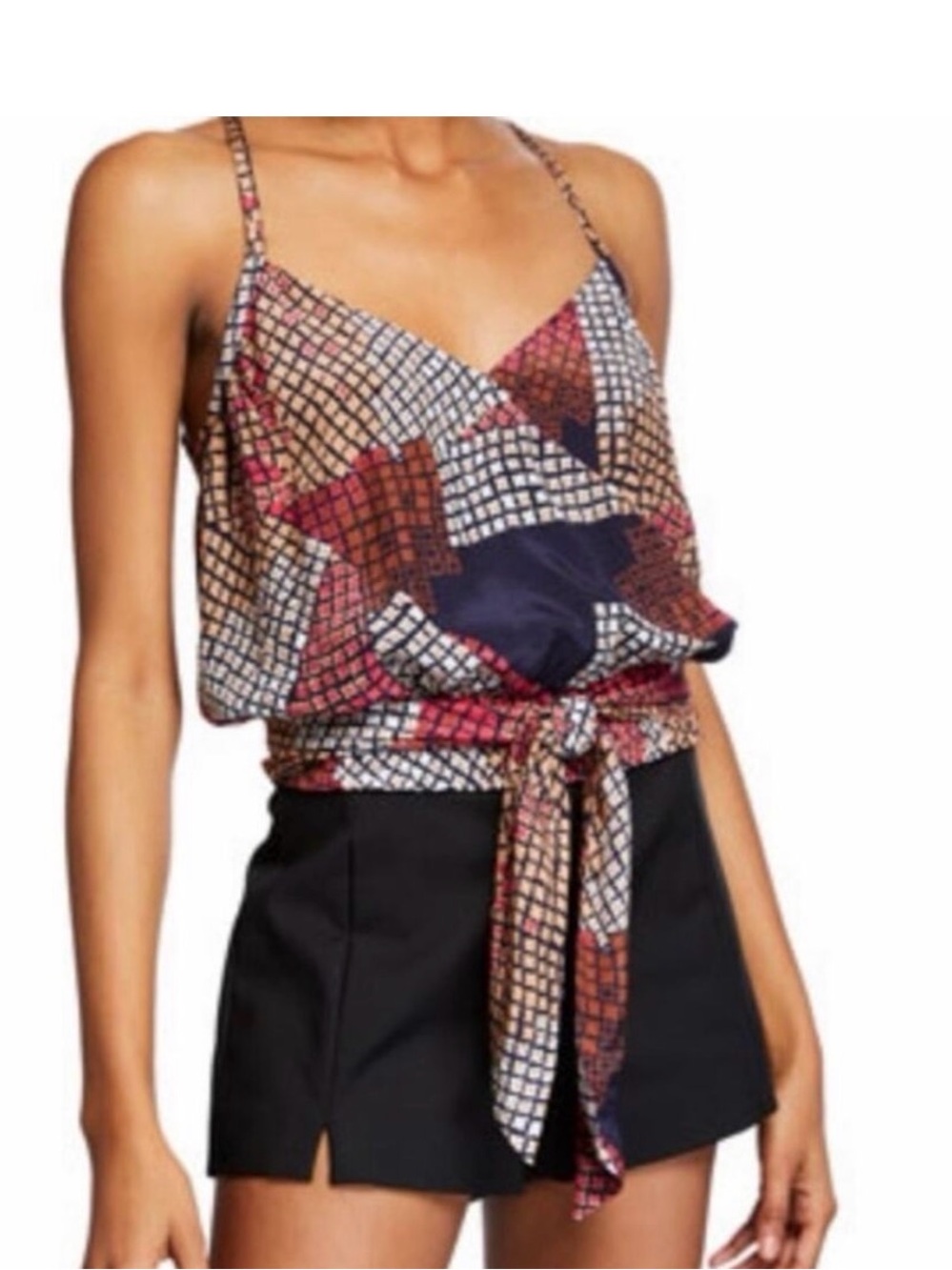 Ramy Brook Printed Tie-Waist Cami Tank Top - Multicolor